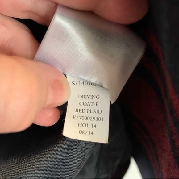 Gap red plaid lined driving coat - Picture 10 of 16